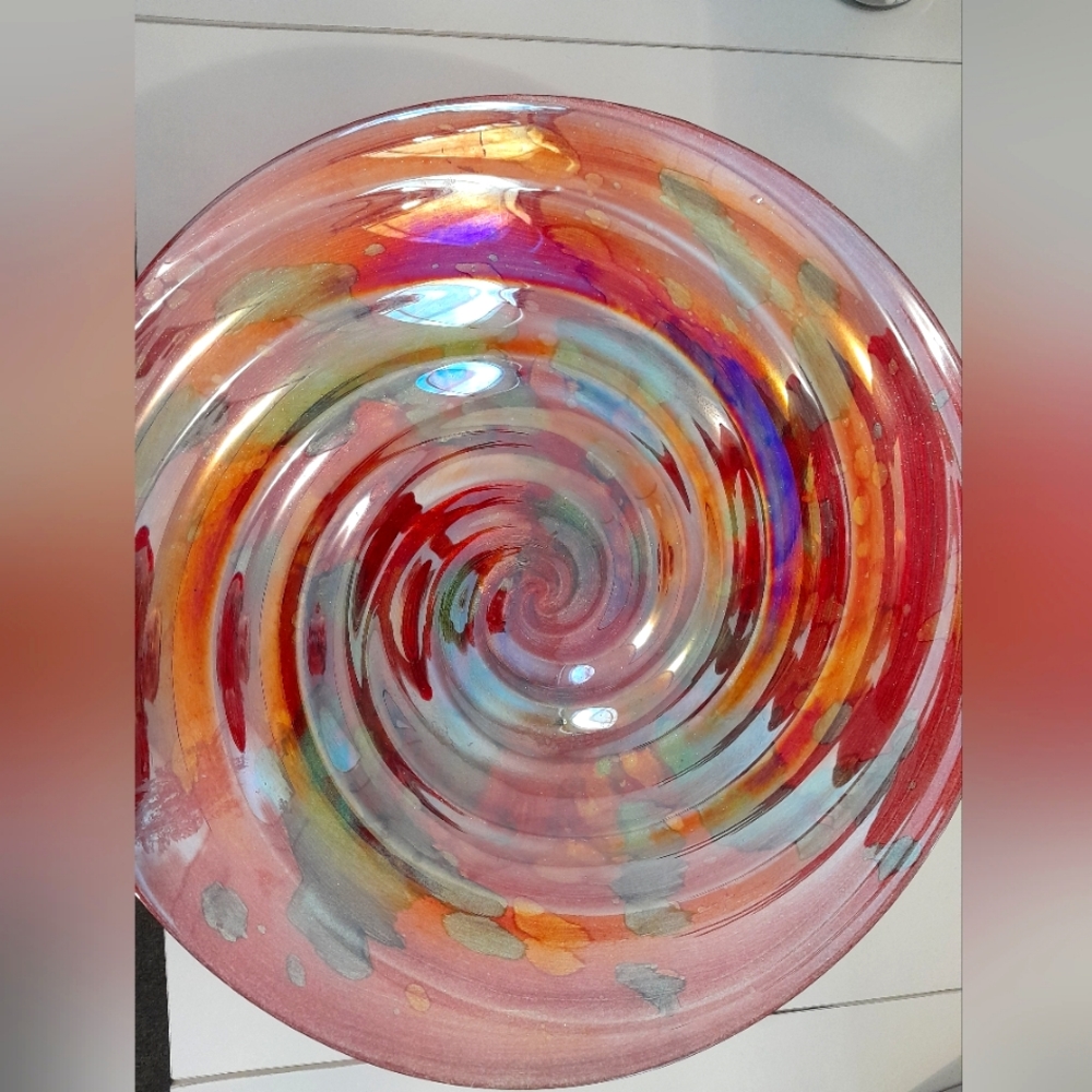 Colorful chakra swirl plate